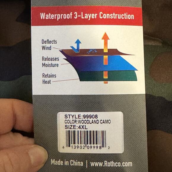 Rothco 4XL Men’s Special OPS Tactical Soft Shell Jacket - Woodland Camo - Picture 8 of 9